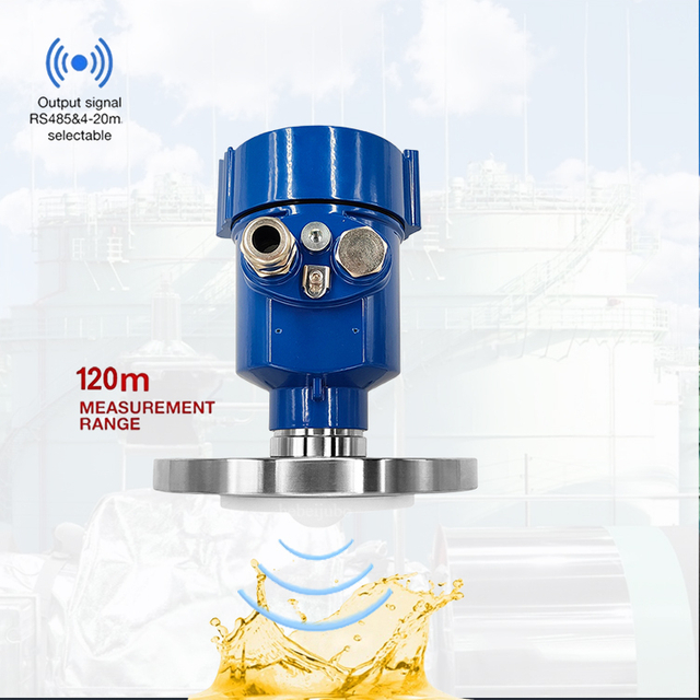 JBRD-800FX-P ATEX 认证 80GHz 连续波雷达液位传感器发射机，适用于水泥原料仓。
