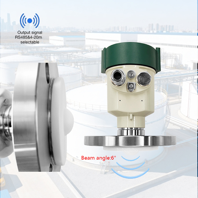JBRD-800FX-P 80GHz FMCW 非接触式智能雷达液位传感器 1mm 精度，适用于泥浆和液体罐 