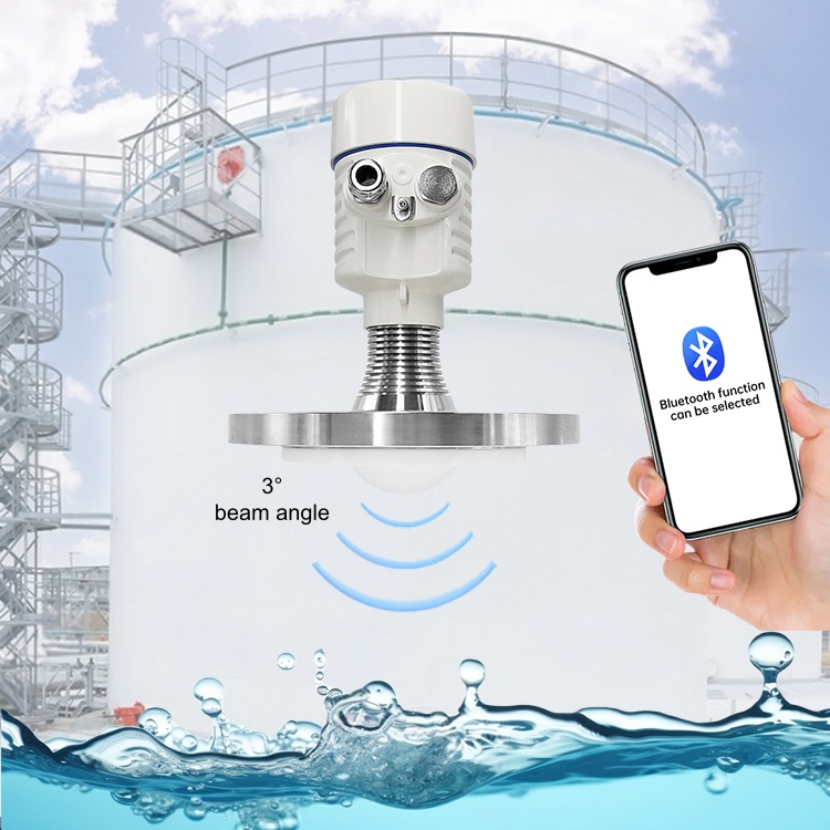 JBRD-800FD CE 认证雷达液位传感器，适用于化学品储存、石油和天然气低温液化天然气储罐，精度为 1 毫米，保修期为 1 年