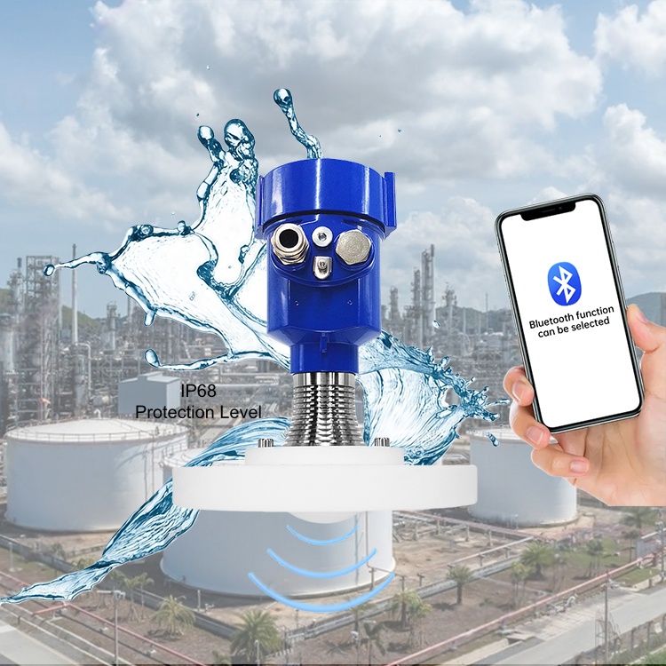 JBRD-800FD-FP PTFE 高温雷达液位计 200C 防爆 ATEX & CE 认证 非接触式液位传感器 1mm 精度